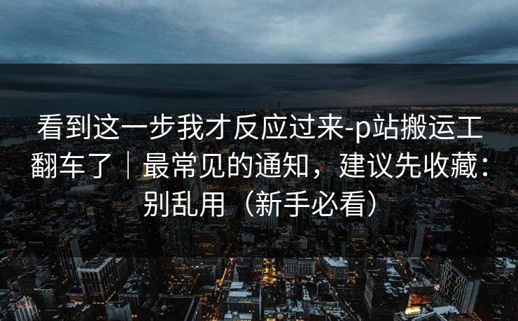 看到这一步我才反应过来-p站搬运工翻车了｜最常见的通知，建议先收藏：别乱用（新手必看）
