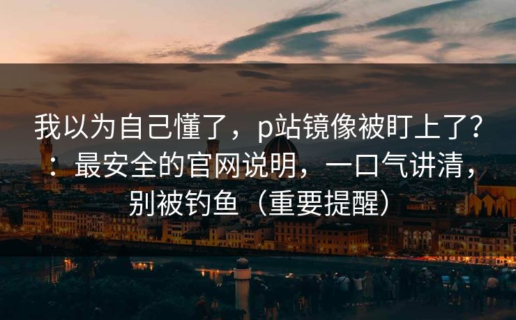 我以为自己懂了，p站镜像被盯上了？：最安全的官网说明，一口气讲清，别被钓鱼（重要提醒）