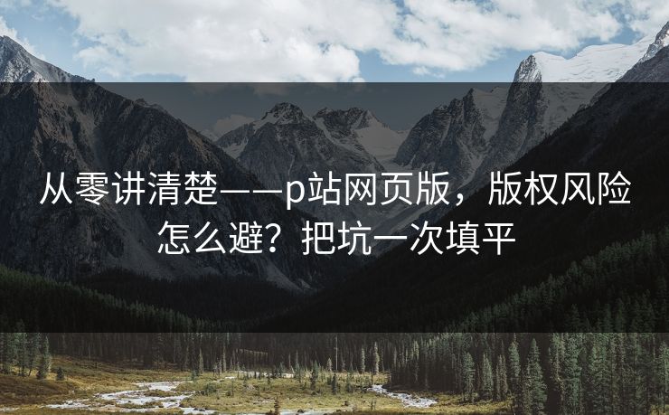 从零讲清楚——p站网页版，版权风险怎么避？把坑一次填平