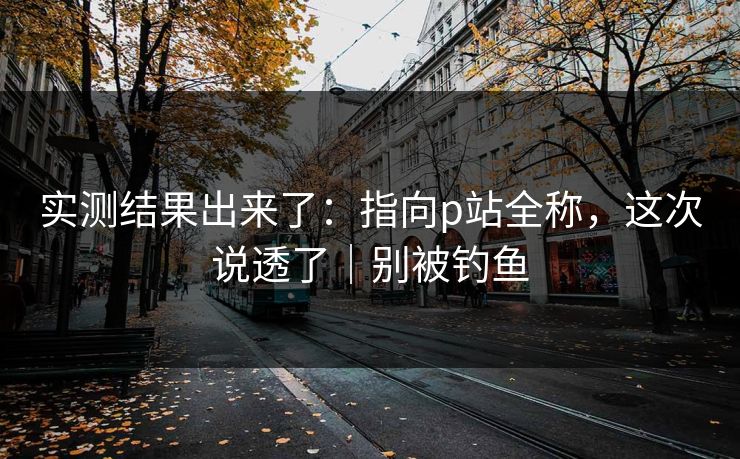 实测结果出来了：指向p站全称，这次说透了｜别被钓鱼
