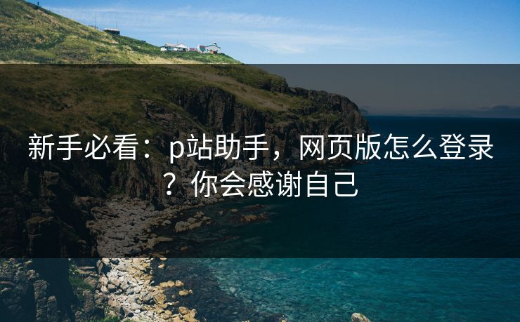 新手必看：p站助手，网页版怎么登录？你会感谢自己